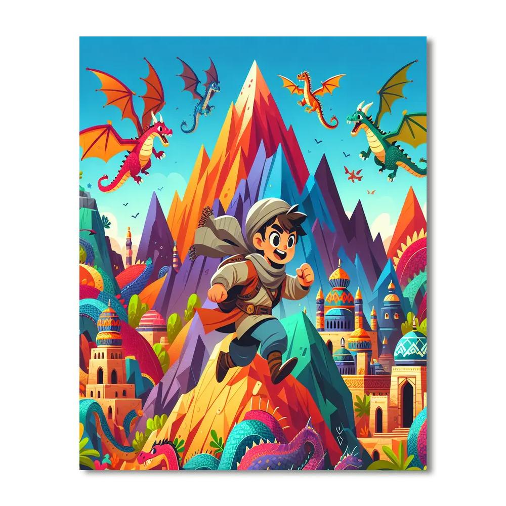 Adventure To Dragon Mountain Painting Number Kit