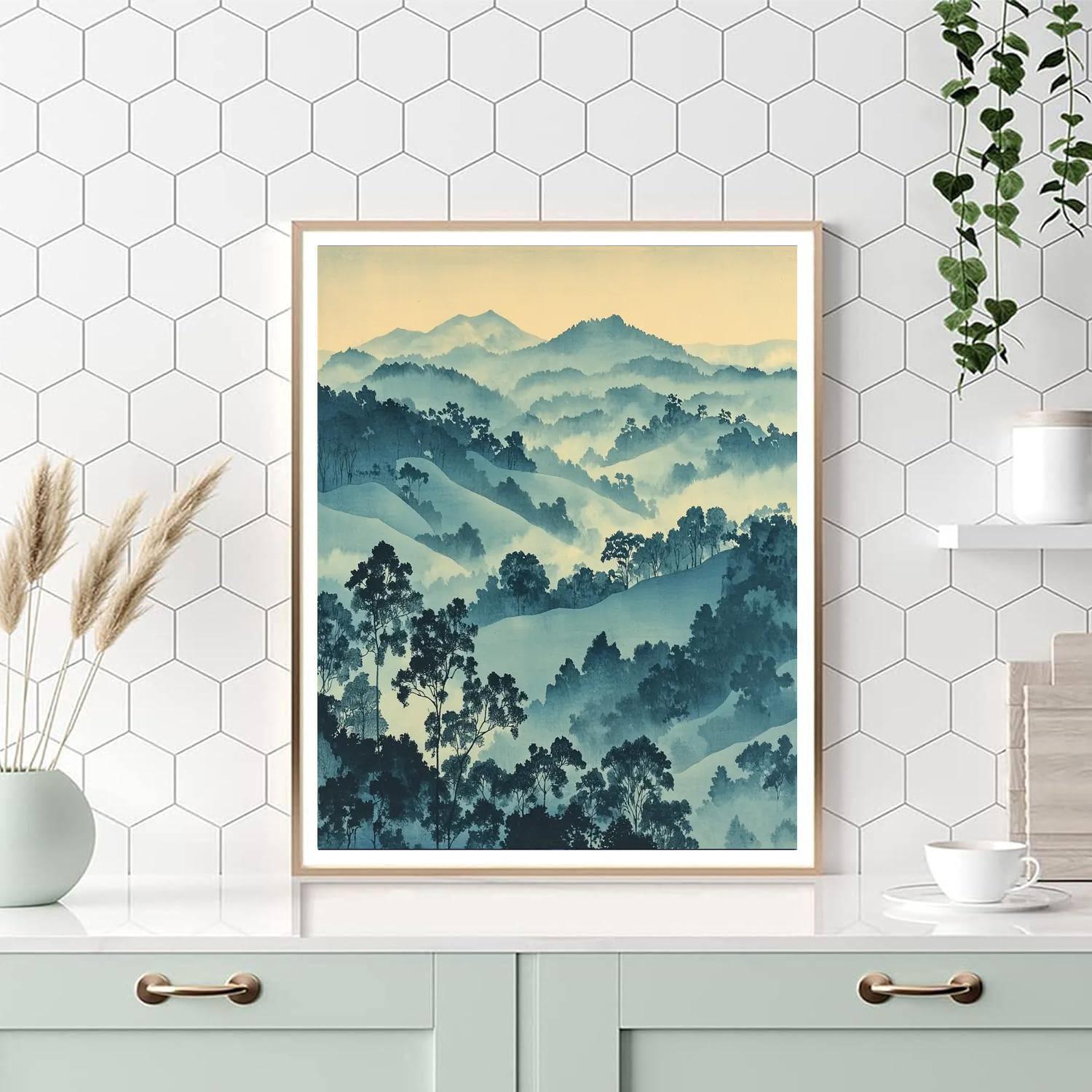 Utagawa Hiroshige Inspired Mystic Fog  Paint By Numbers Art