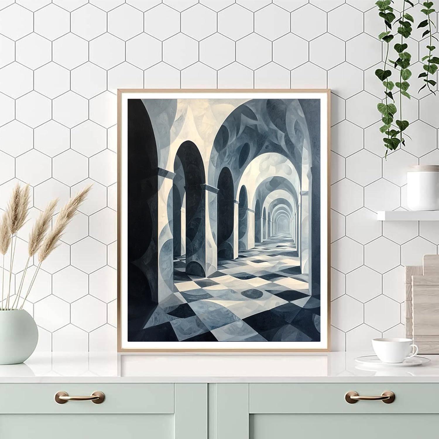 M.C. Escher Inspired Fractal Labyrinths  Numbered Painting Kits