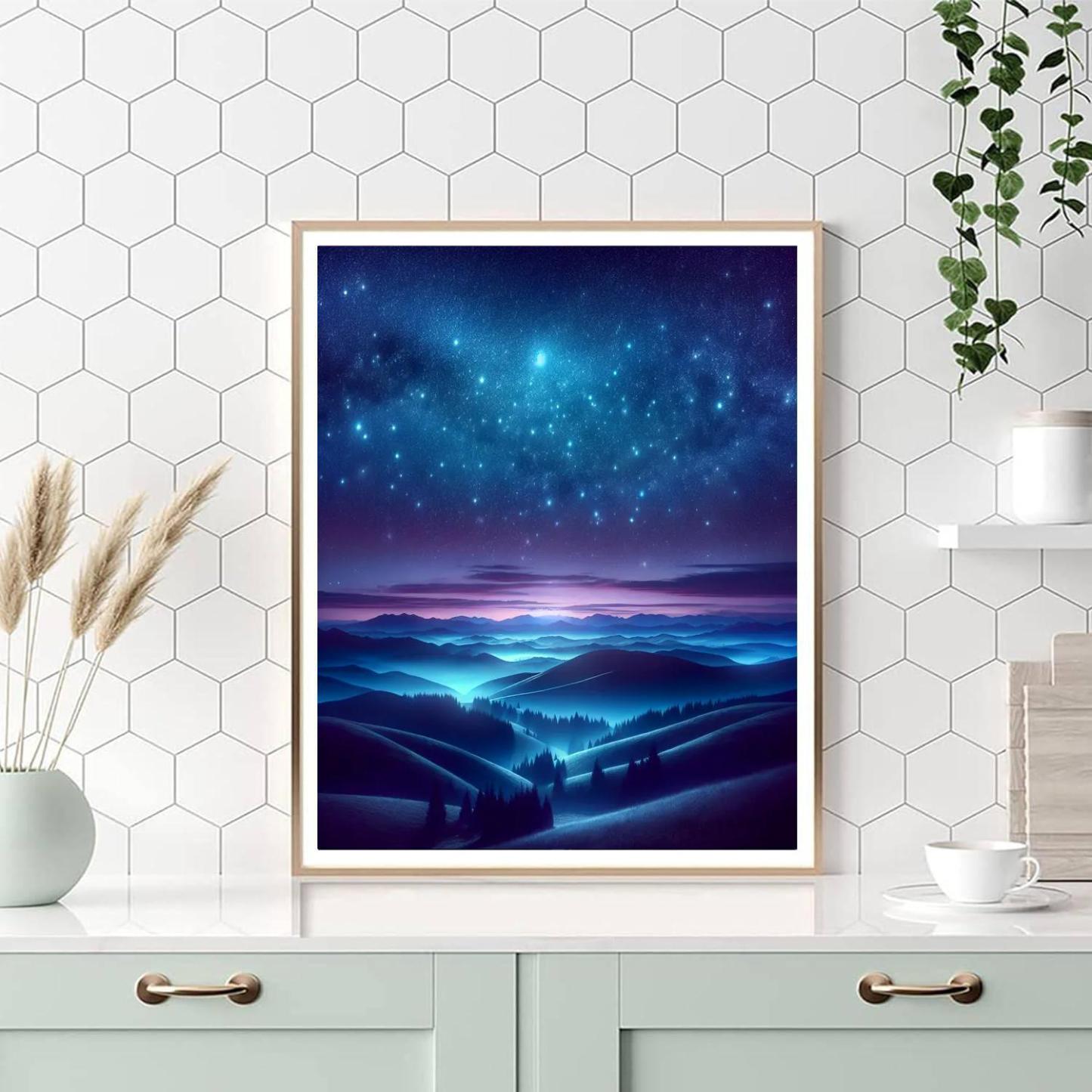 Mystic Nightscape Journey Number Painting