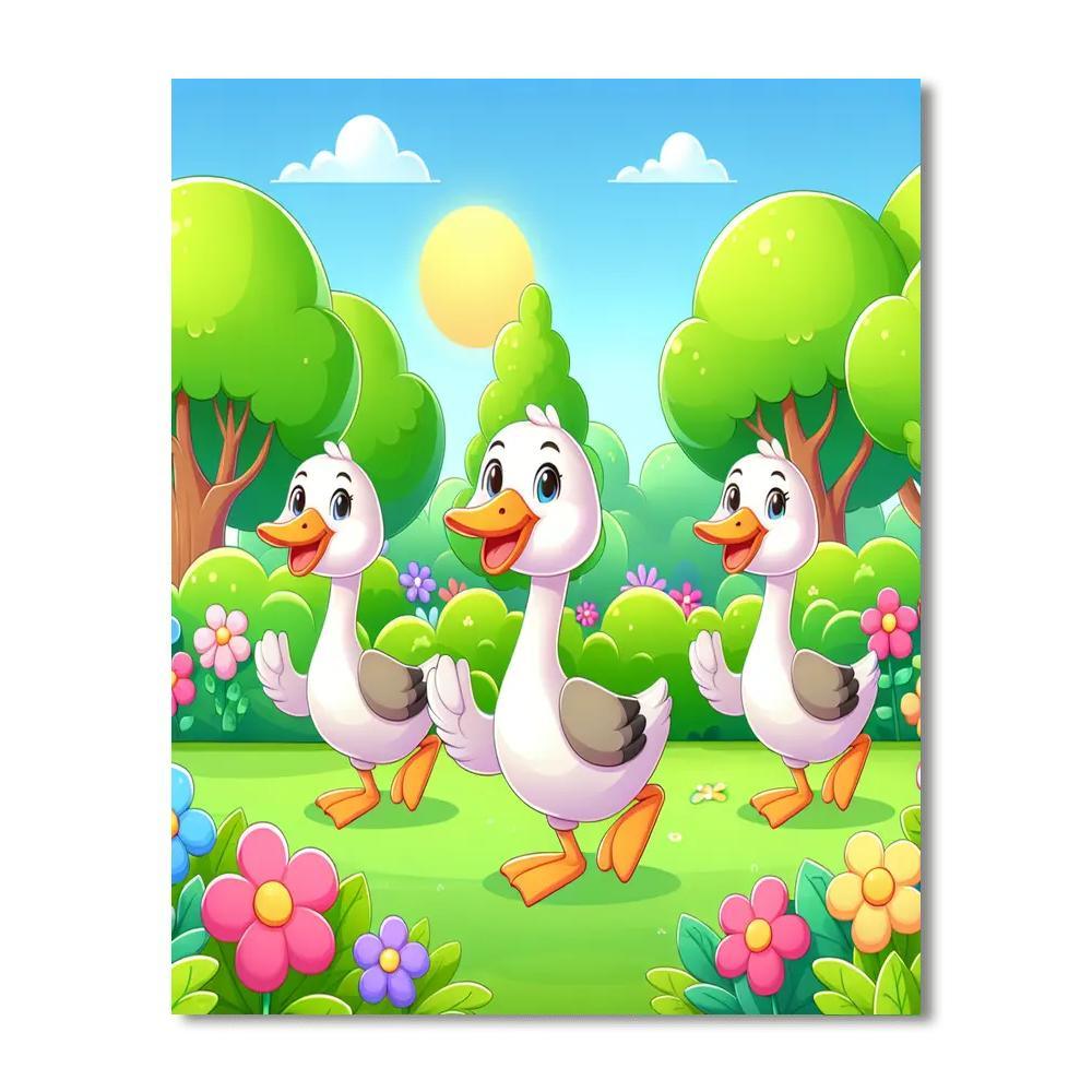 Giggly Geese Painting Number Kit