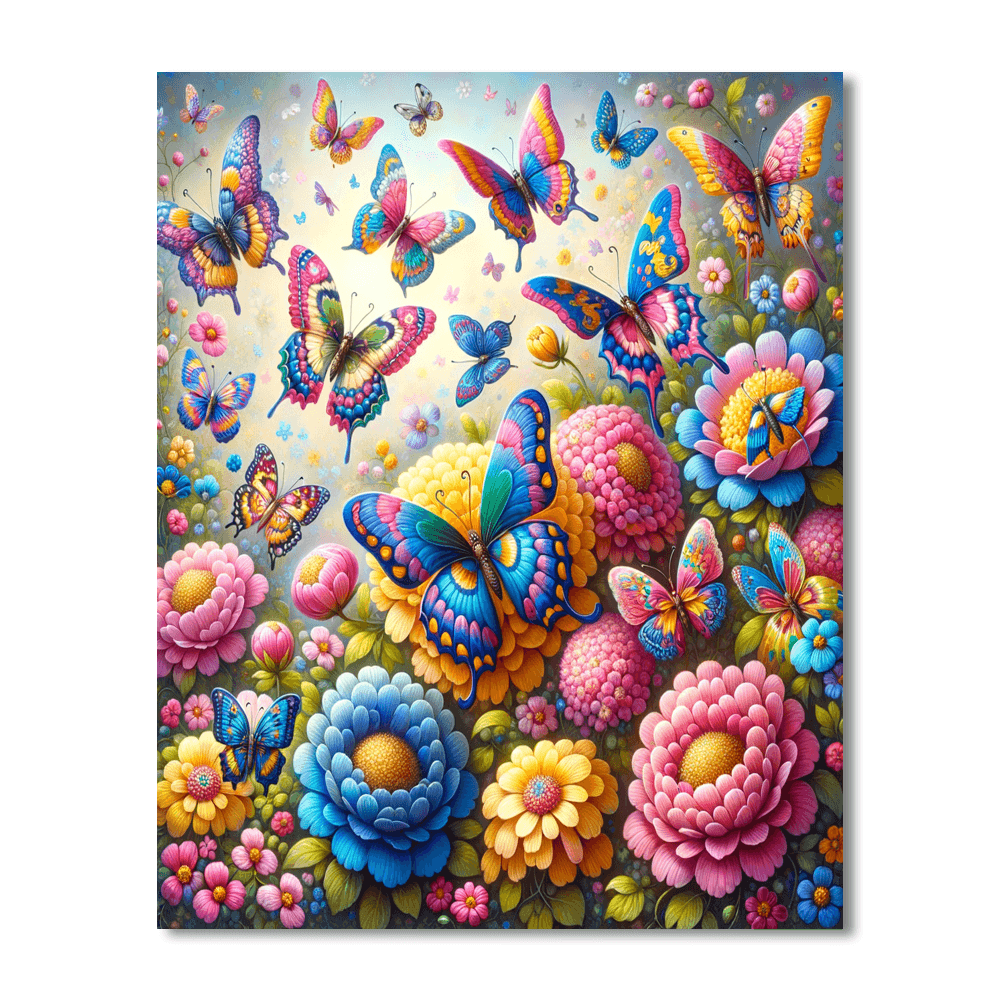 Whimsical Butterfly Dance Paint By Color