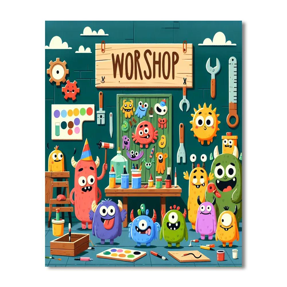 Friendly Monster Workshop Painting Number Kit