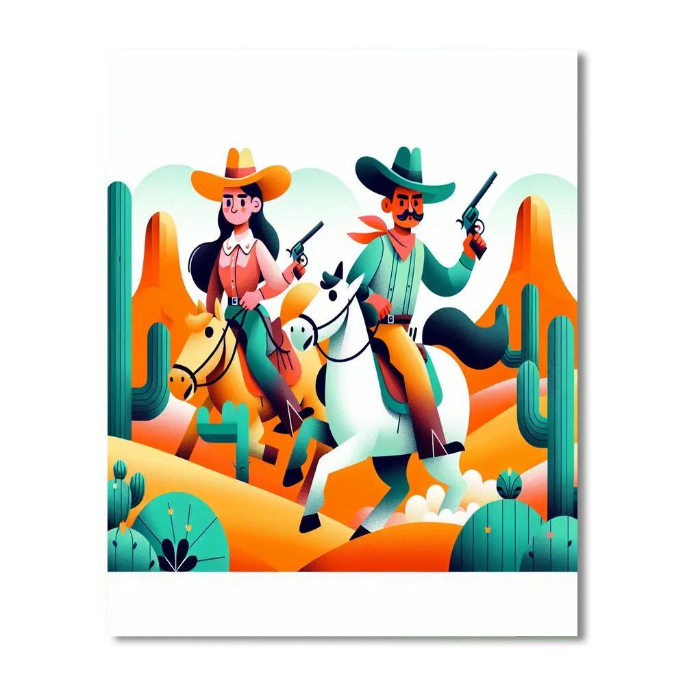Wild West Adventure With Cowboys Paint By Number