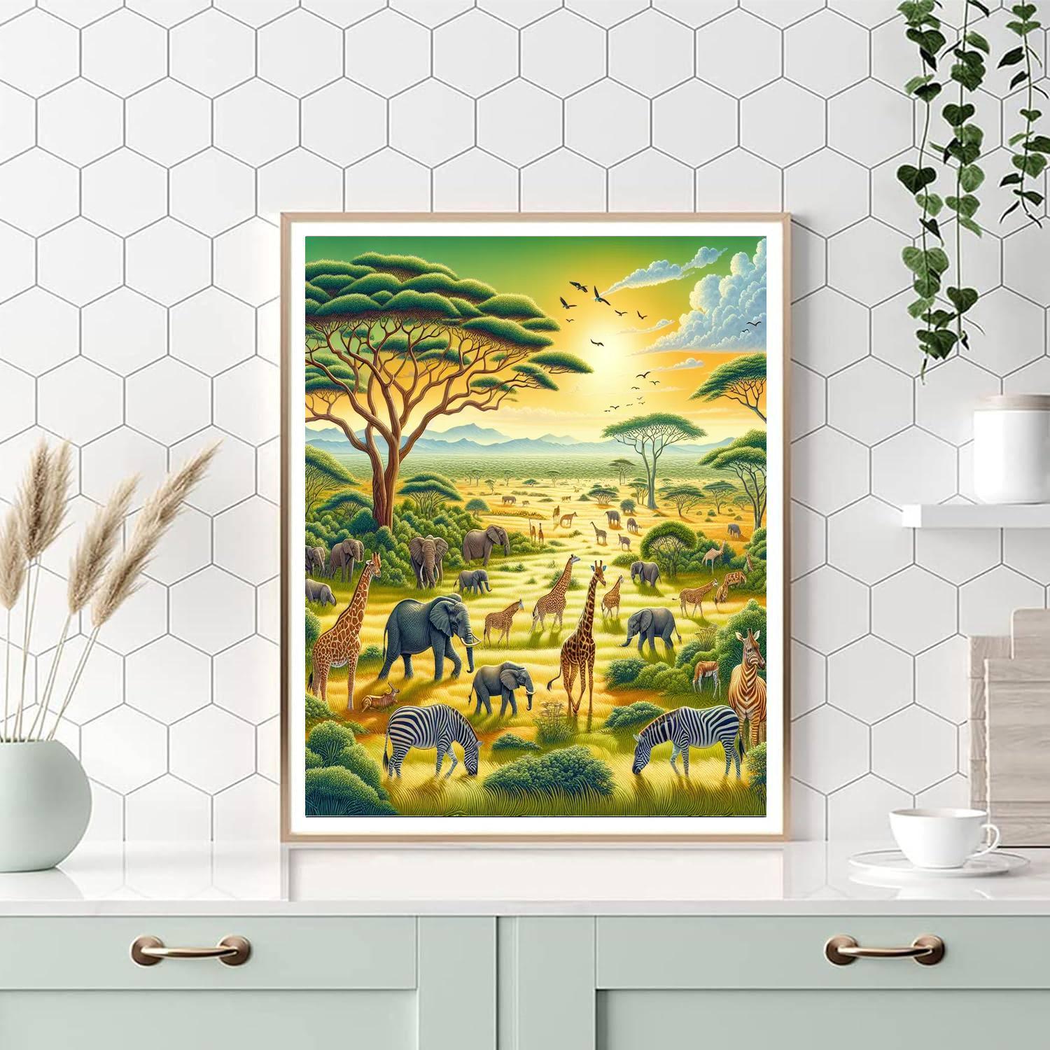 African Wildlife Adventure Painting By Numbers Kit