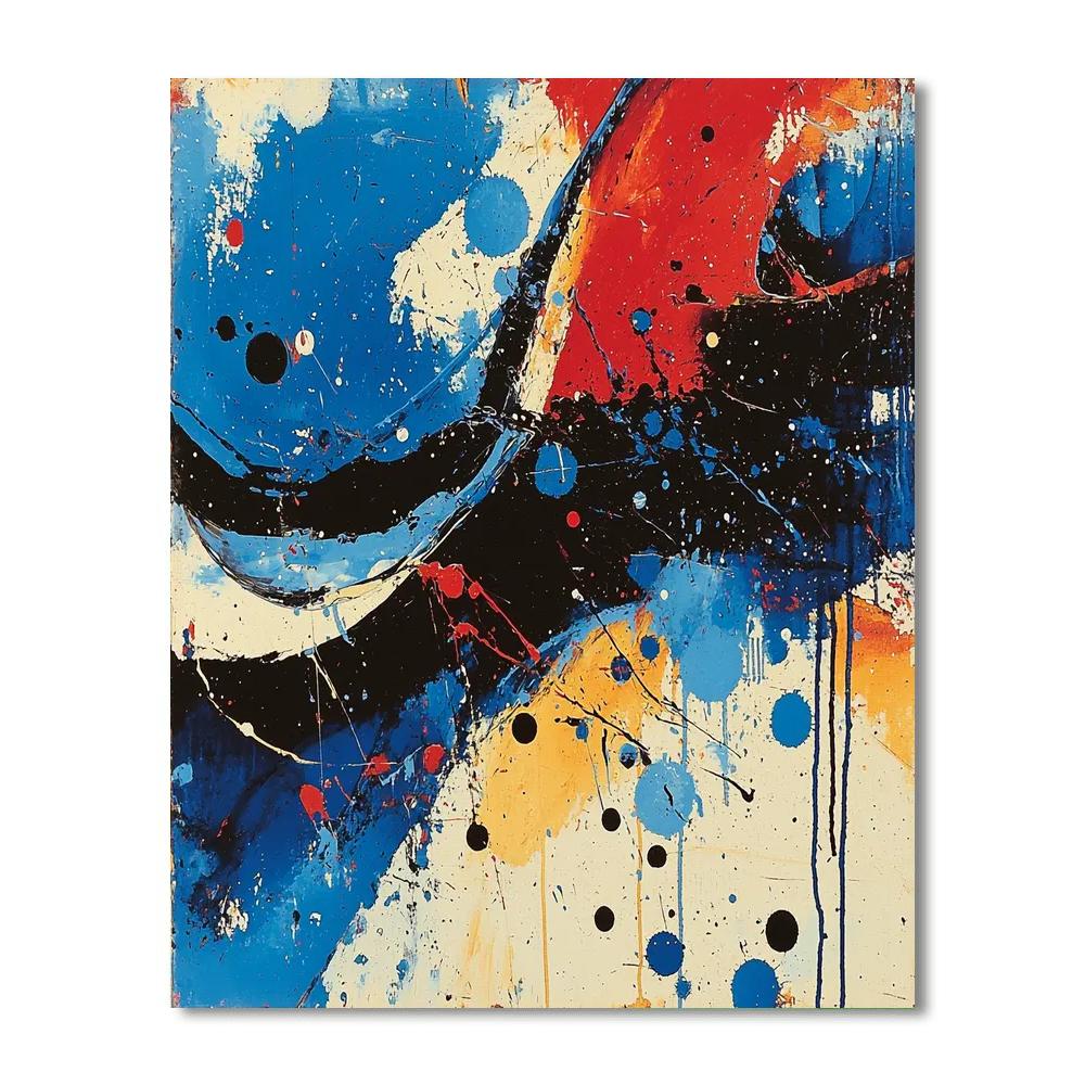 Jackson Pollock Inspired Midnight Reverberation  Paint By Color