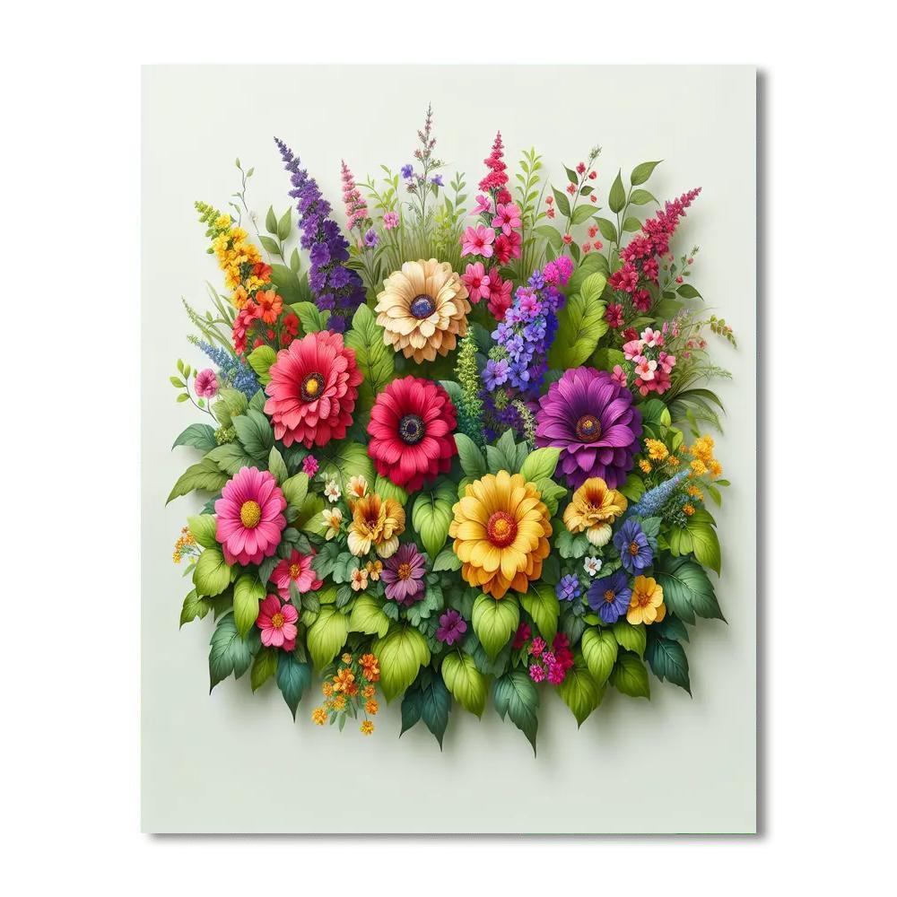 Elegant Floral Medley Painting Number Kit