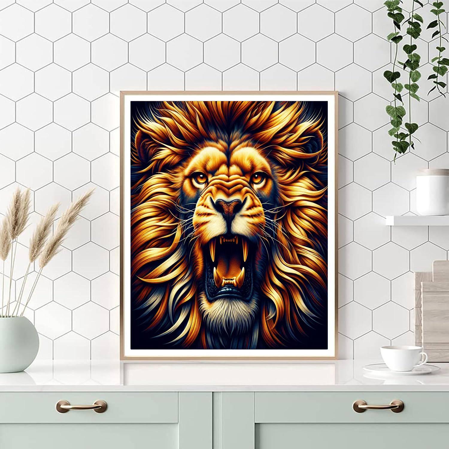 Majestic Lion Roar DIY Paint By Numbers
