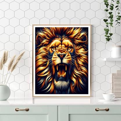 Majestic Lion Roar DIY Paint By Numbers