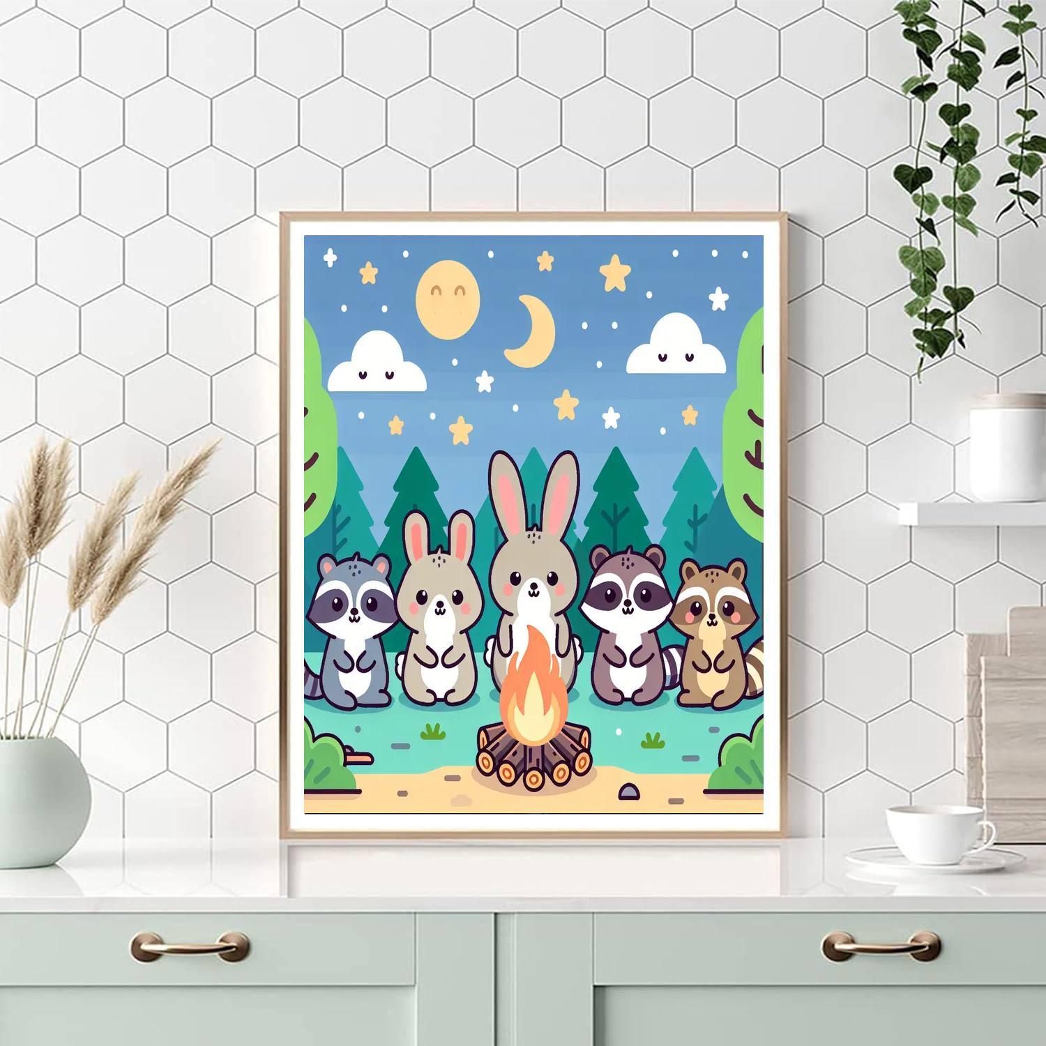 Cute Critters Campfire Paint By Color