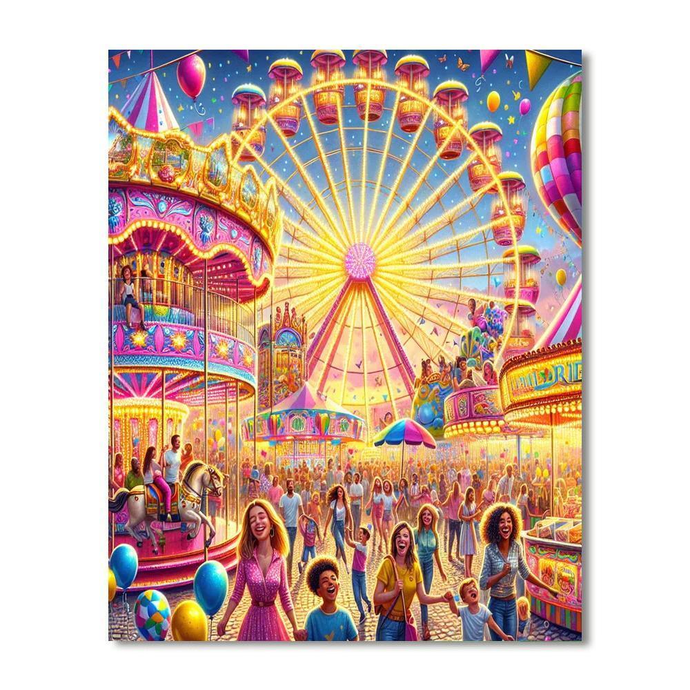 Joyful Day At The Fair Number Painting