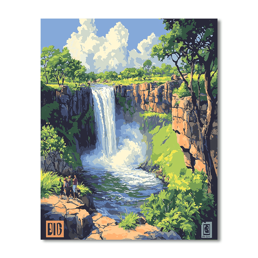 Devil's Pool - Zambia Number Painting