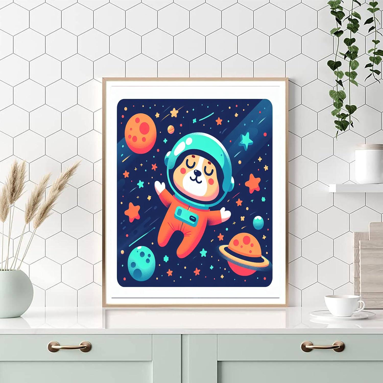 Adventurous Space Dog Paint By Color
