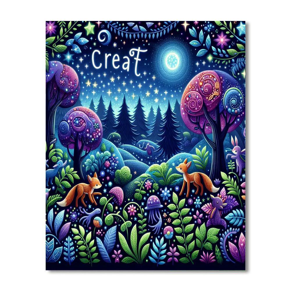 Starlit Forest Adventure Paint By Numbers