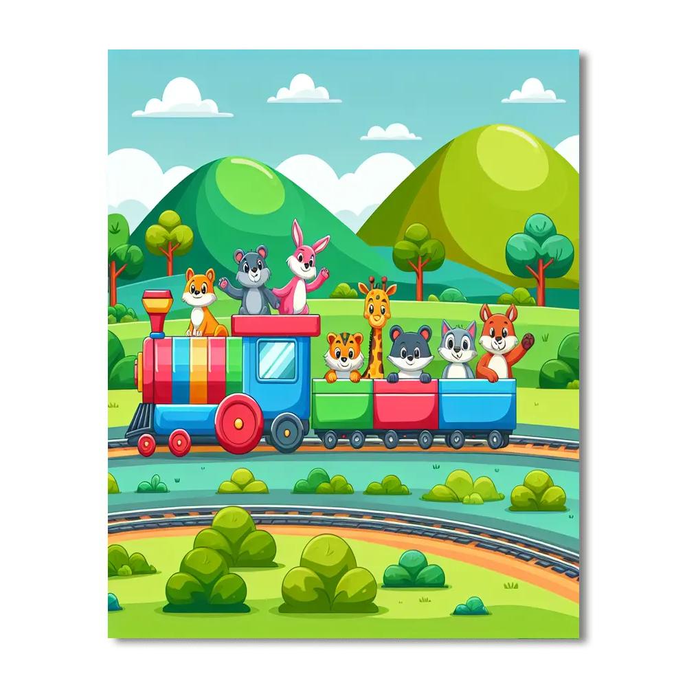 Adventurous Train Ride Number Painting