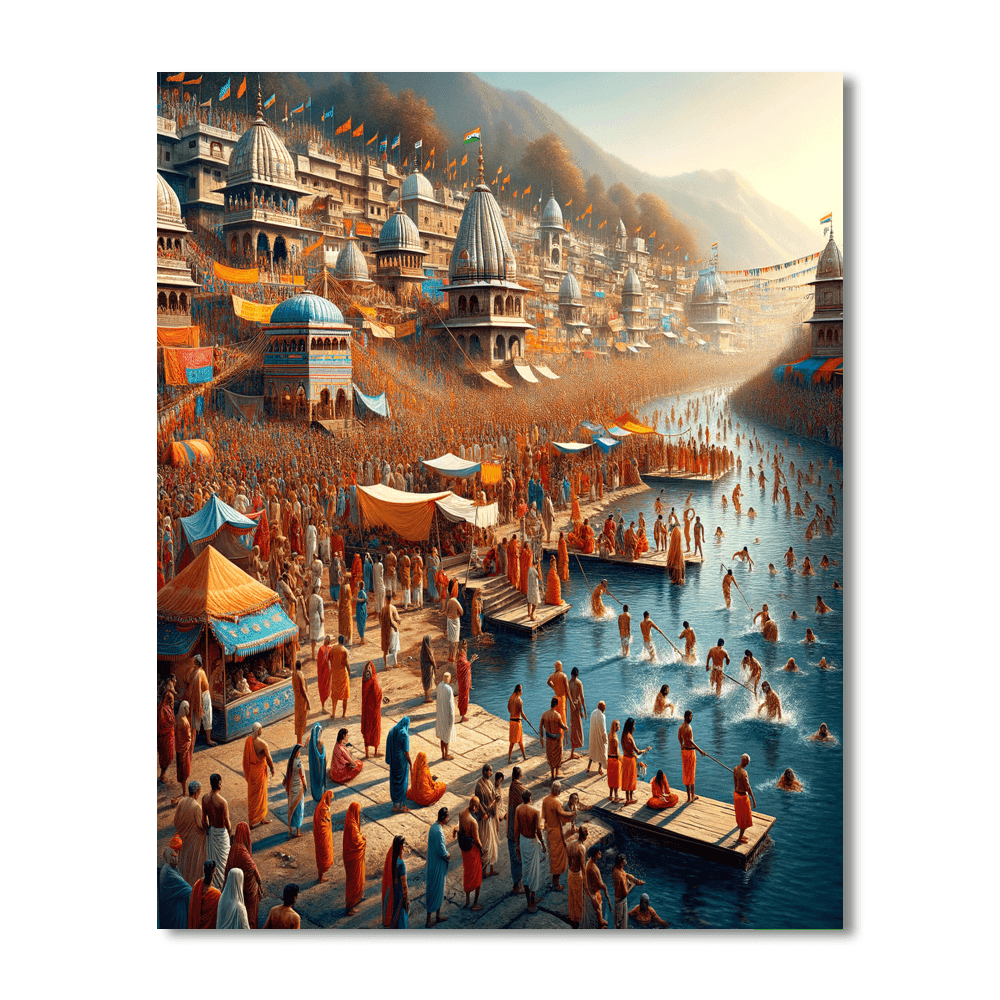 Kumbh Mela - Haridwar, India Numbered Painting Kits