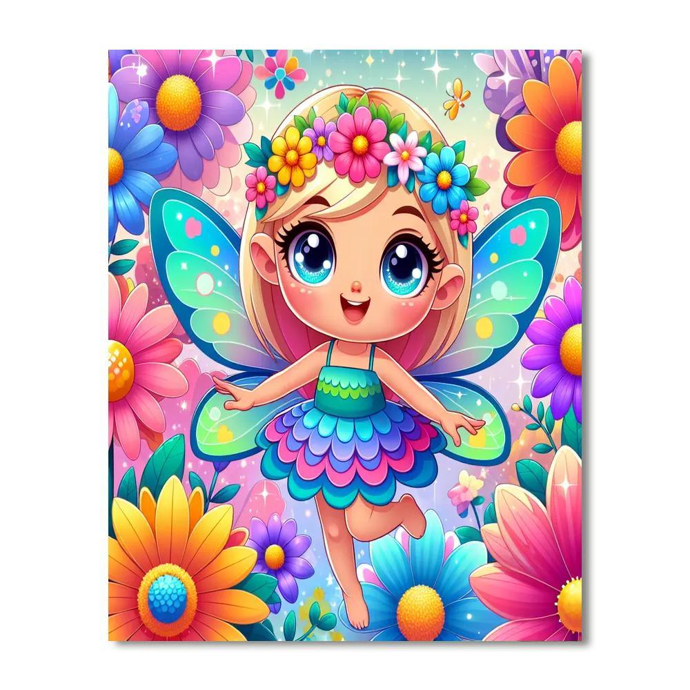 Magical Fairy In Flight Number Painting