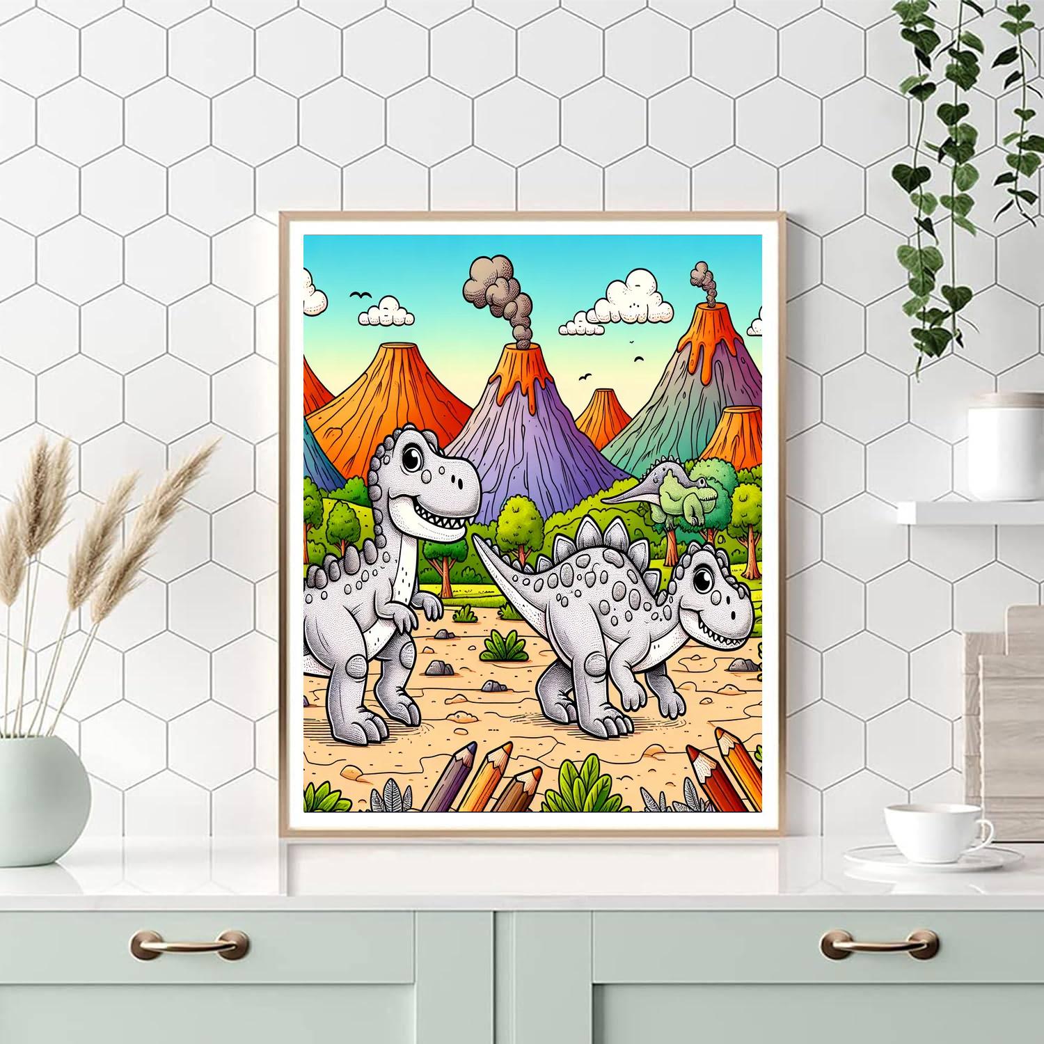 Dinosaurs' Delightful Discovery Paint By Color