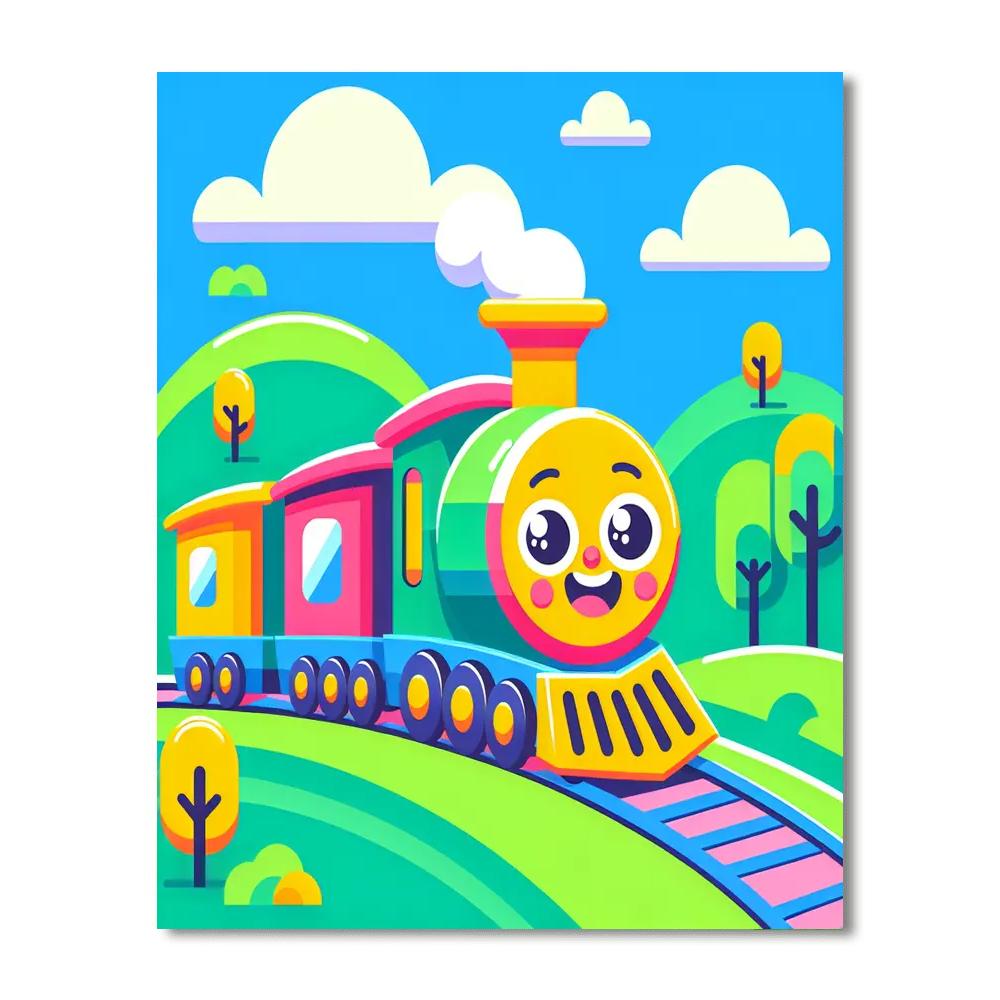 Cheerful Train Journey Painting Number Kit