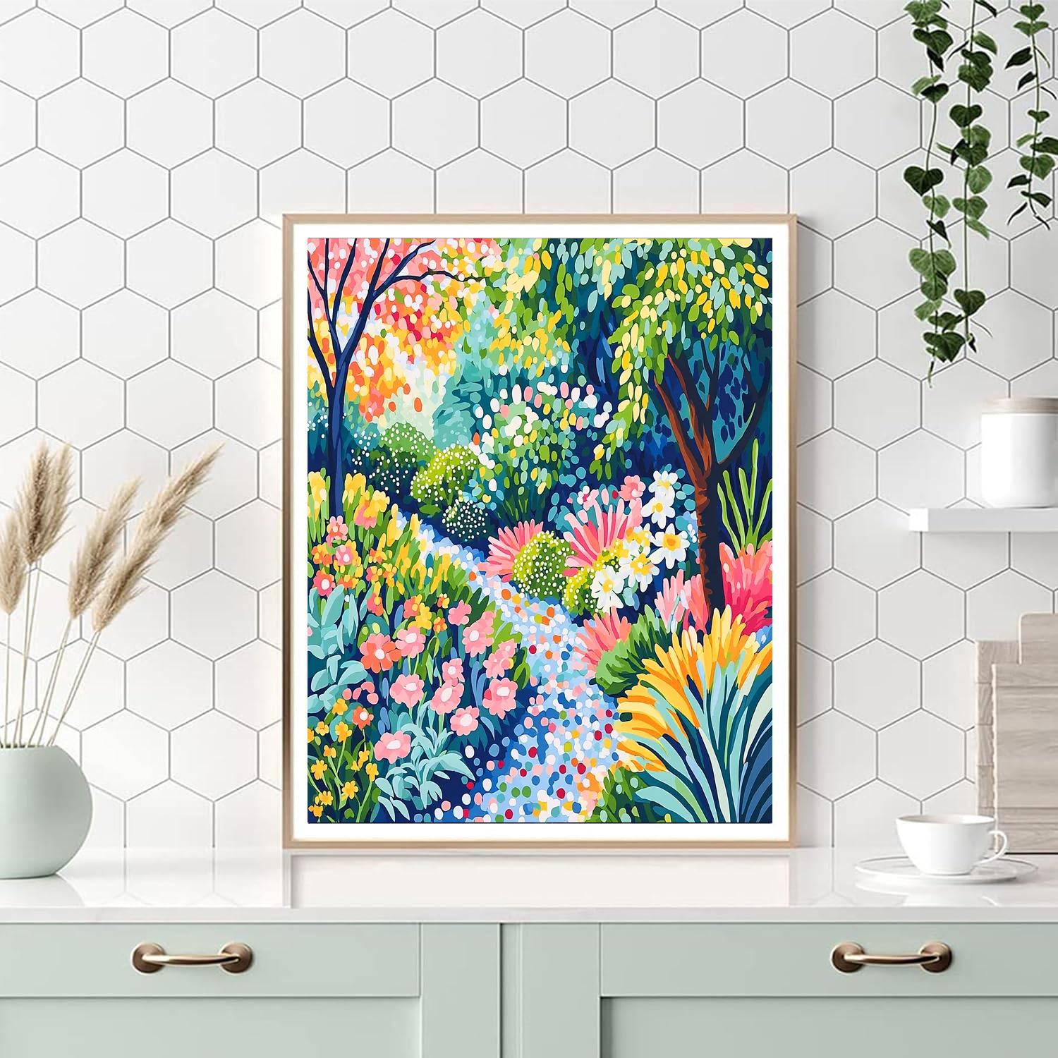 Georges Seurat Inspired Dreamy Garden Patterns  Numbered Painting Kits