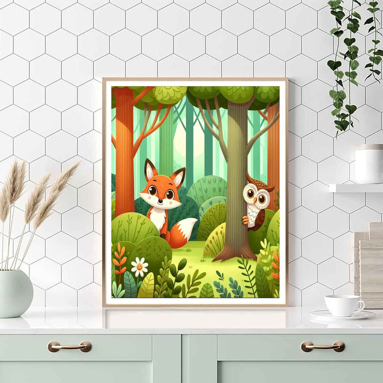 Hidden Forest Friends Painting Number Kit
