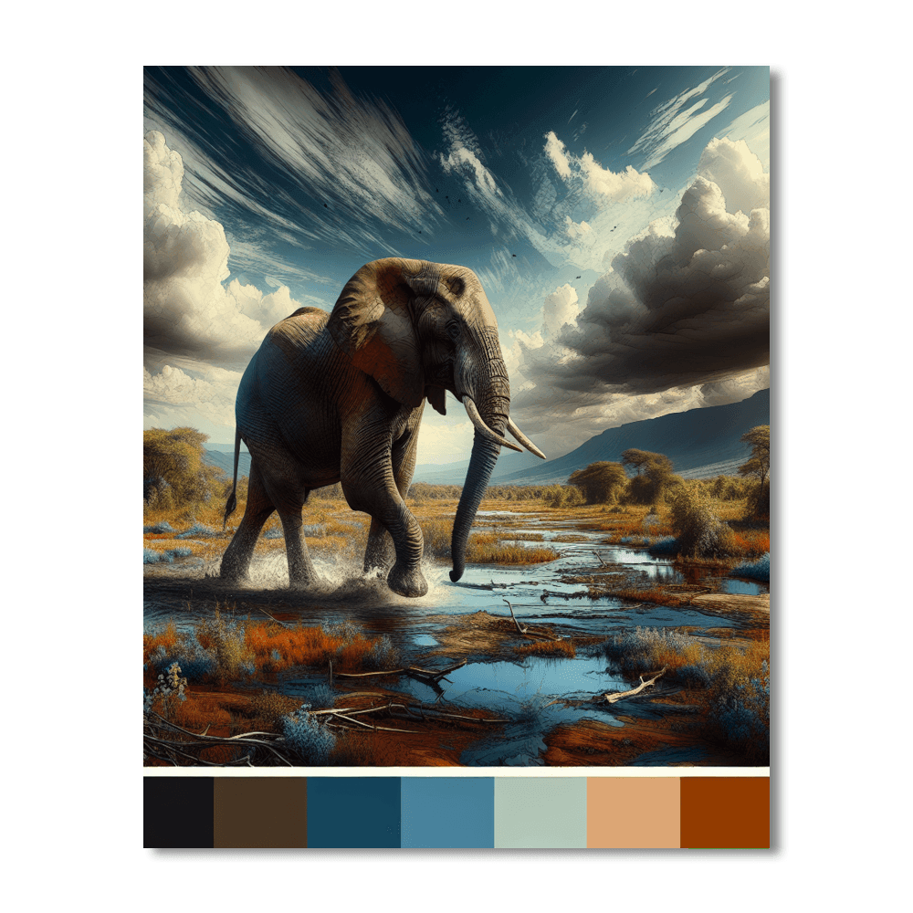 Elephant Safari Adventure Paint By Number