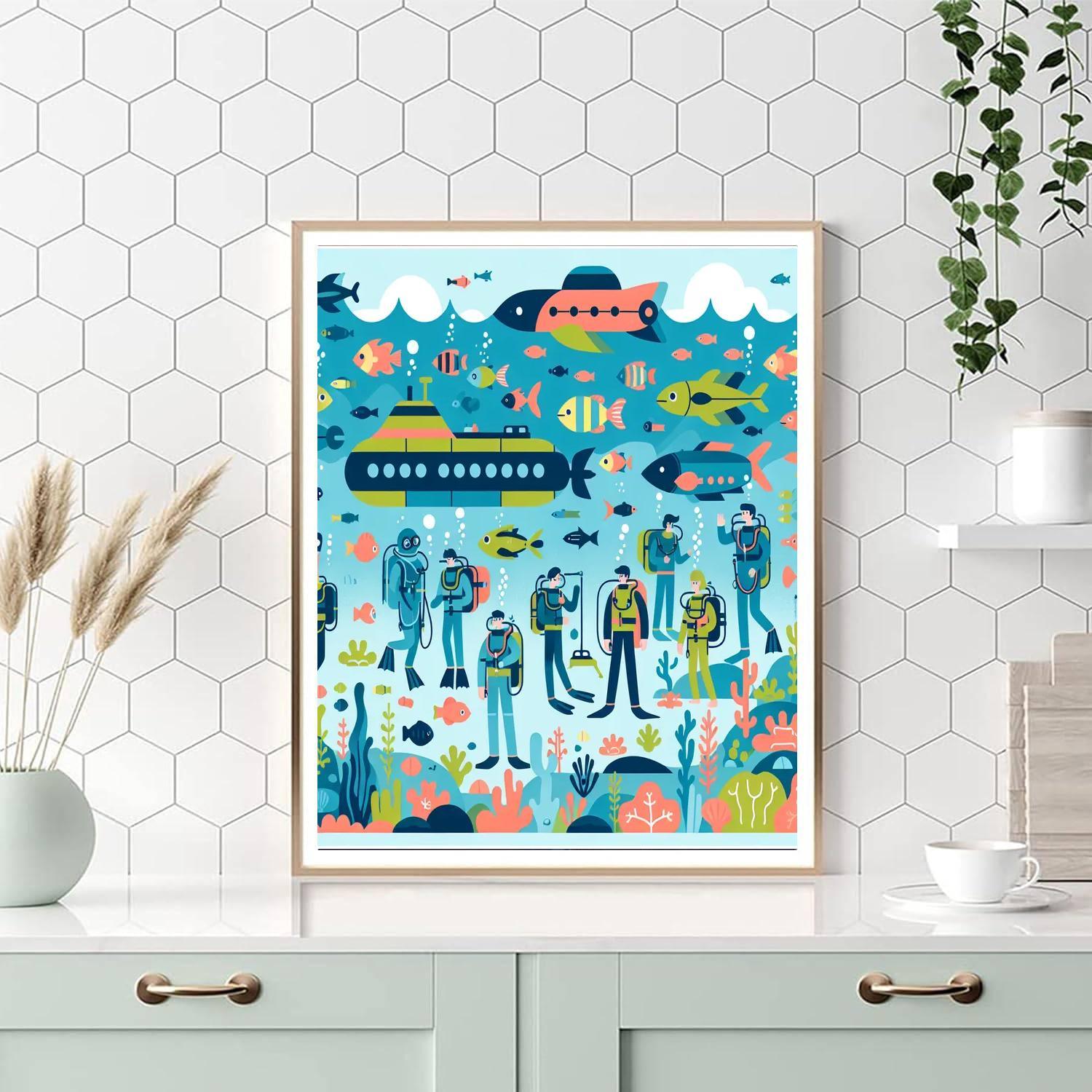 Undersea Explorer Dive Numbered Painting Kits