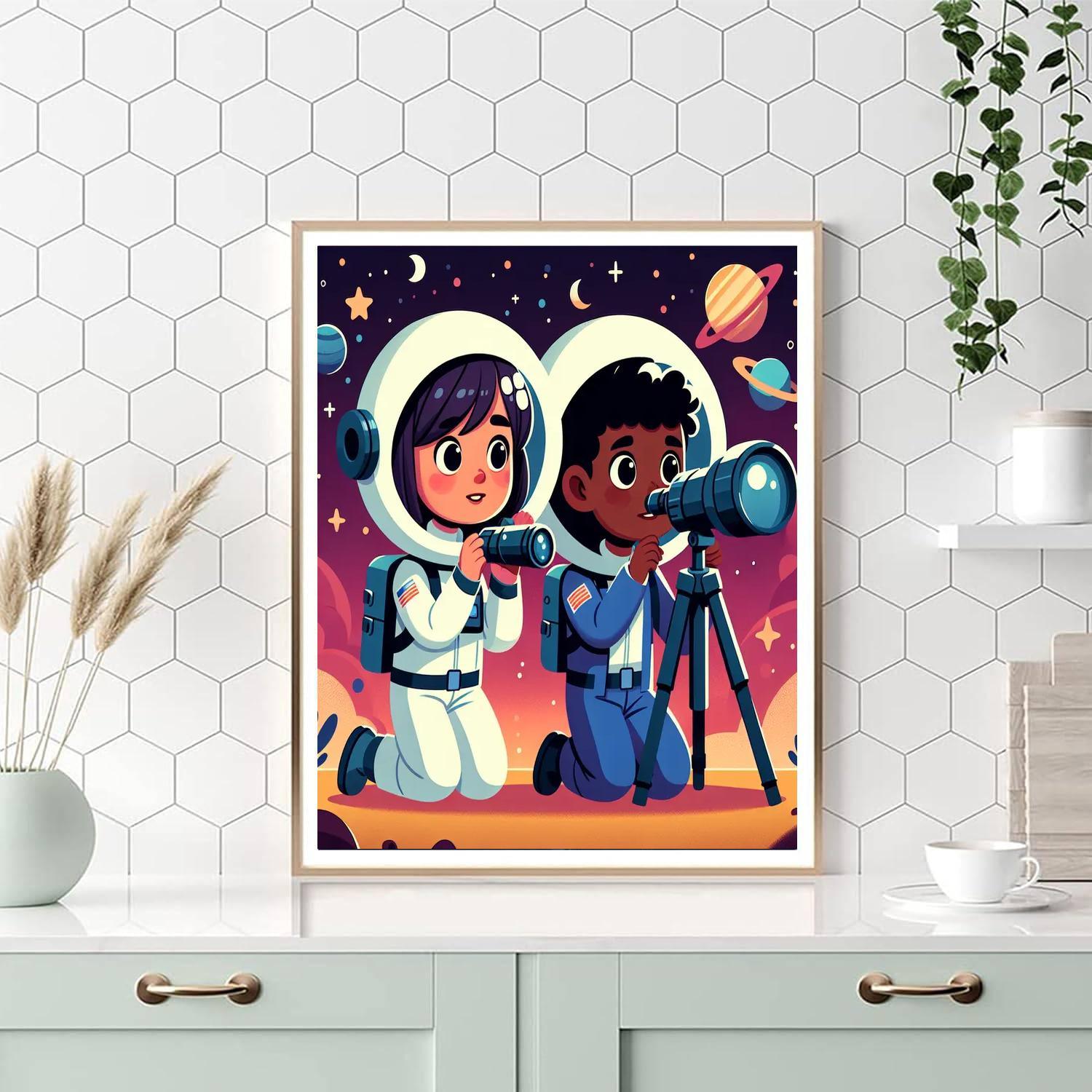 Space Mission Heroes Number Painting