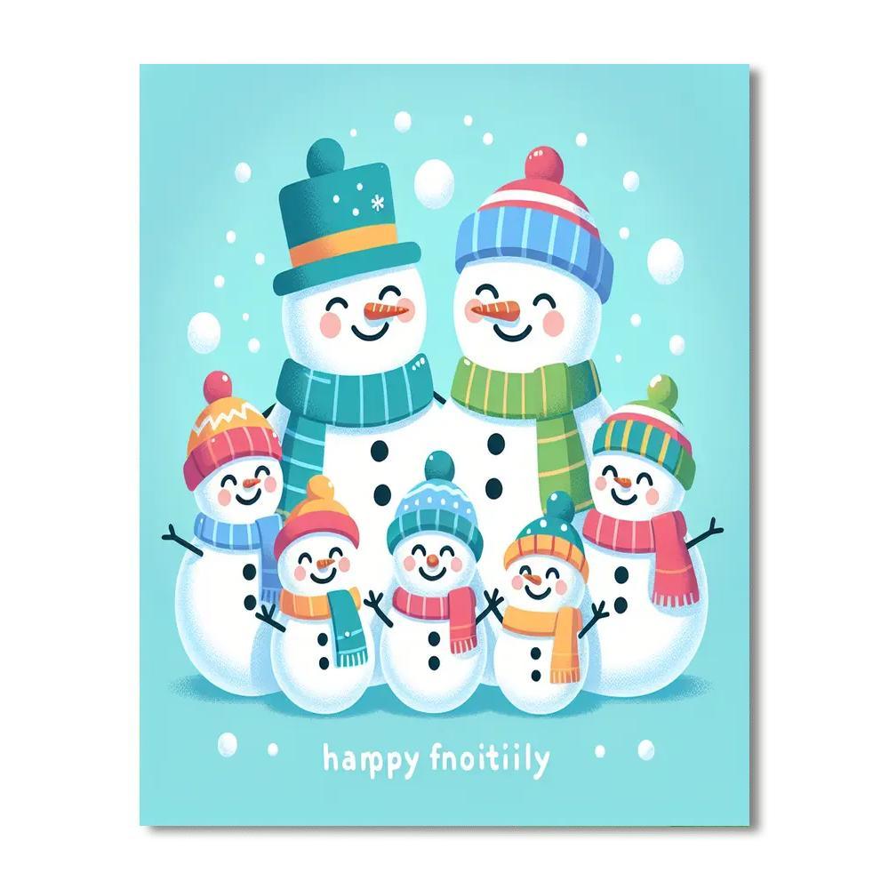Whimsical Snowman Family Paint By Numbers Kits