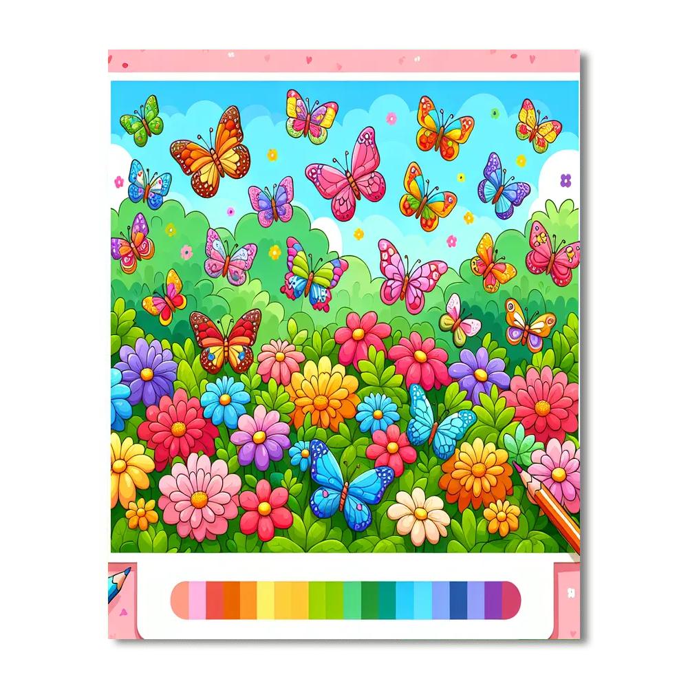 Garden Butterfly Dance DIY Paint By Numbers
