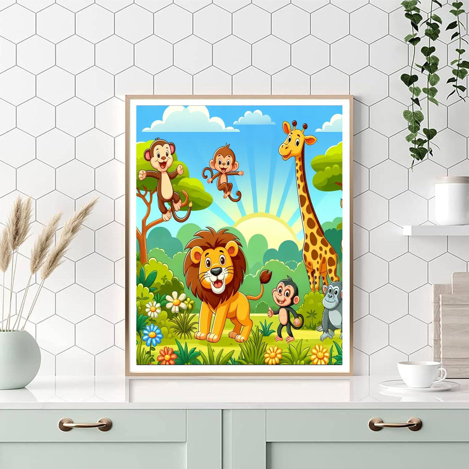 Silly Safari Animals Numbered Painting Kits