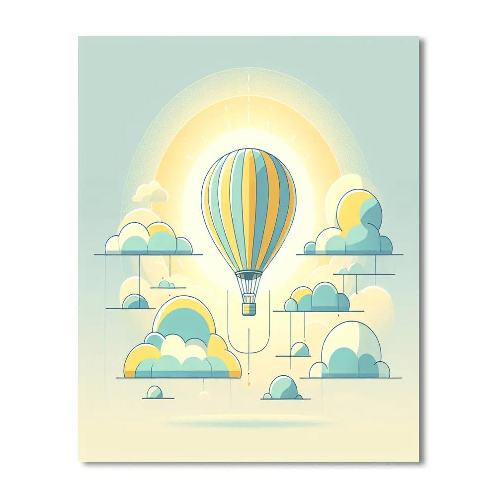 Dreamy Air Balloon Ride Paint By Color