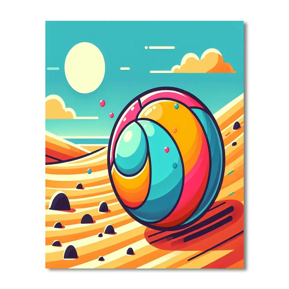 Bouncy Beach Ball Paint By Numbers Art