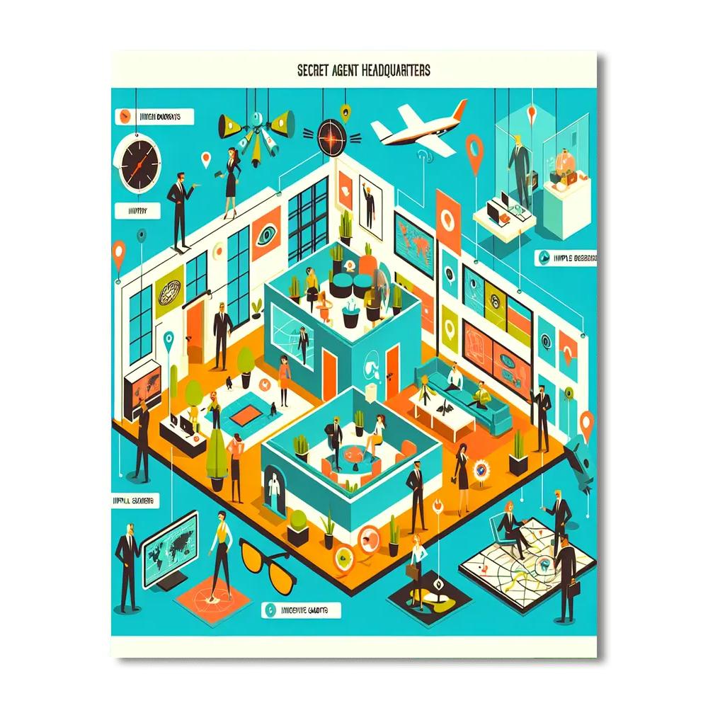 Secret Agent Hq Number Painting