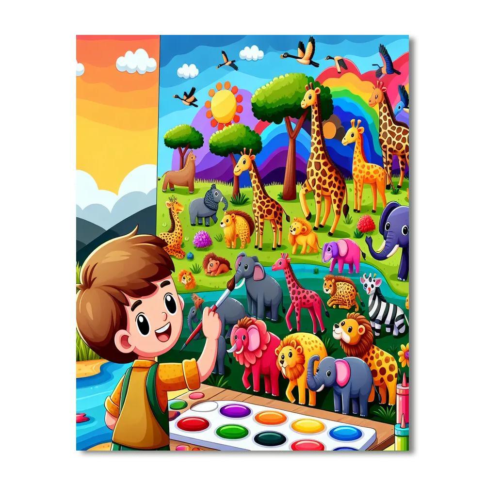 Artistic Safari Adventure Paint By Numbers Kits