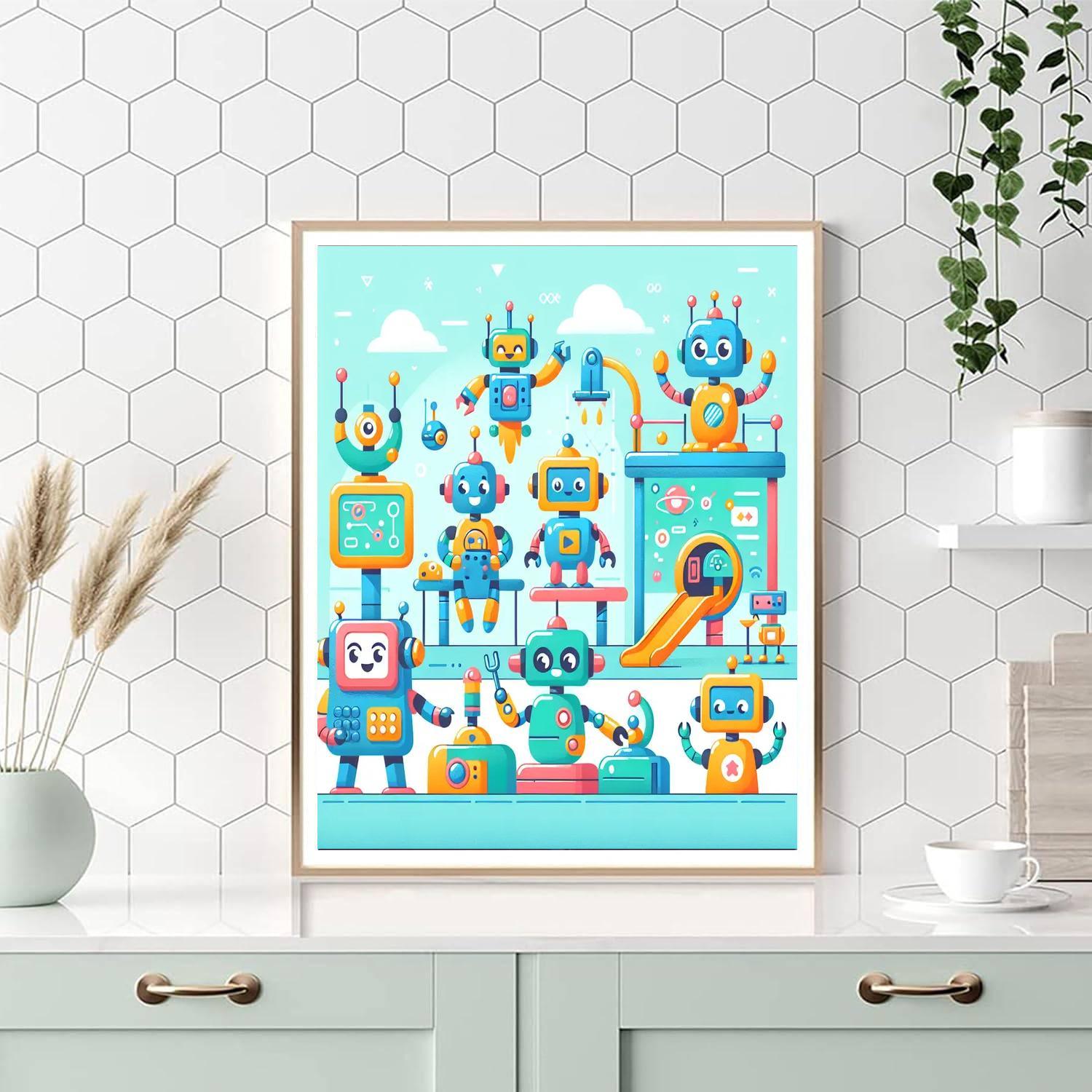 Robot Funland Paint By Numbers