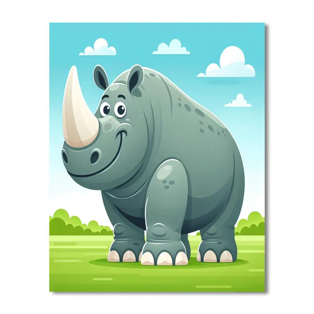 Gigantic Rhino Painting By Numbers Kit