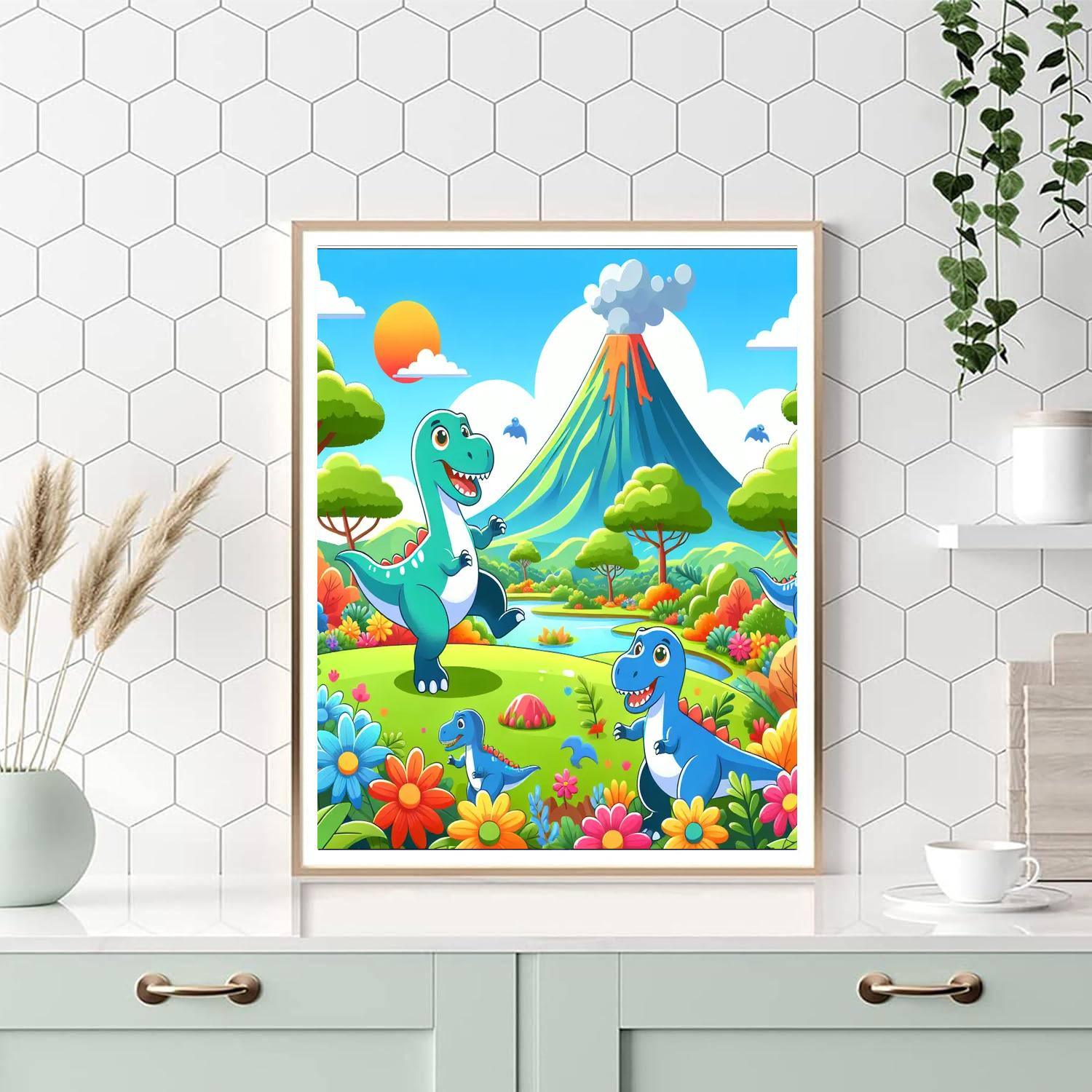 Colorful Dino Days Paint By Numbers