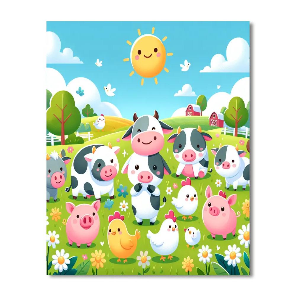 Sweet Farm Friends Paint By Numbers Art