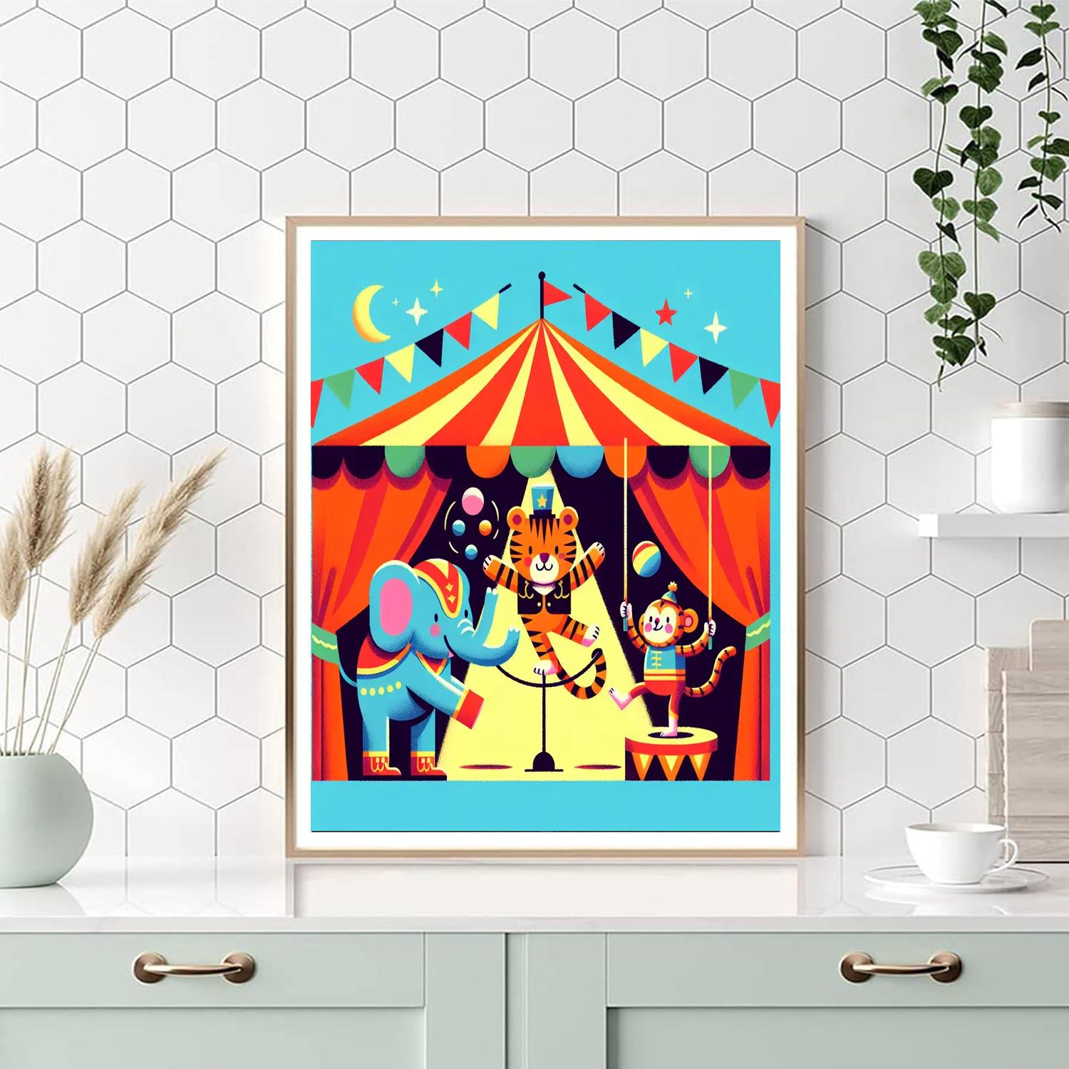 Giggling Circus Animals Numbered Painting Kits