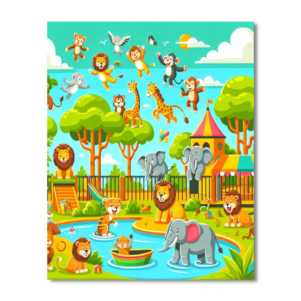 Lively Zoo Adventure DIY Paint By Numbers
