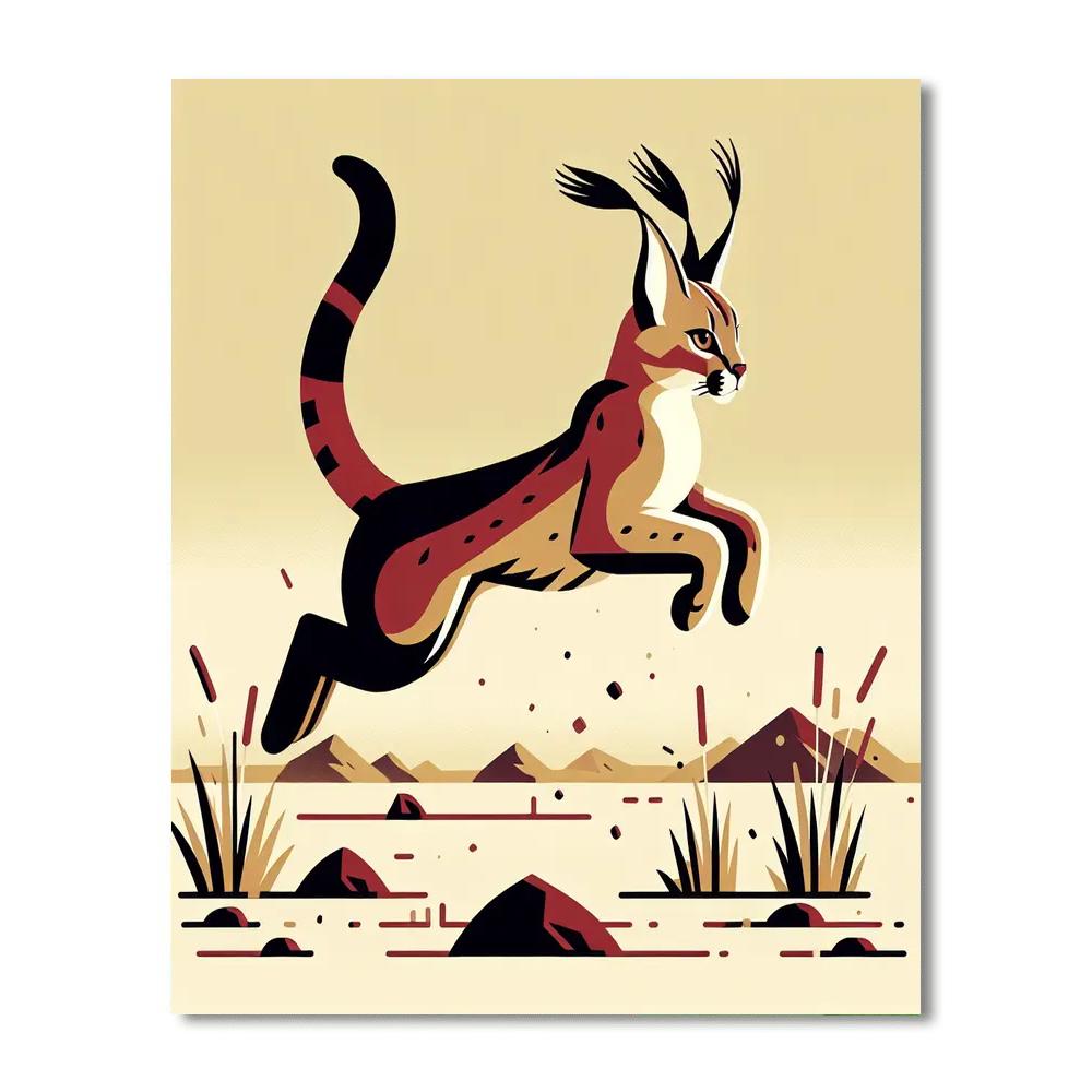 Caring Caracal Paint By Numbers Art