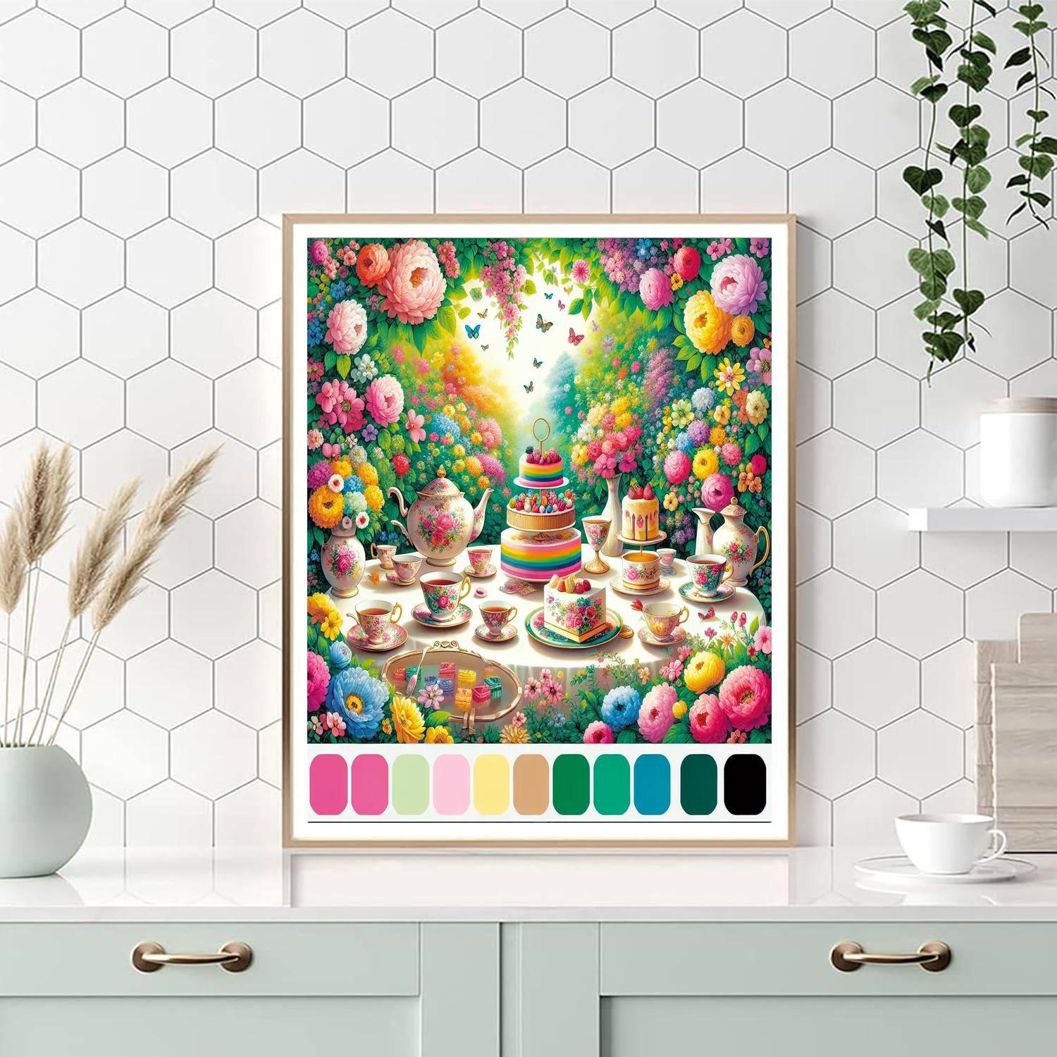 Charming Tea Party Delights Paint By Numbers Art