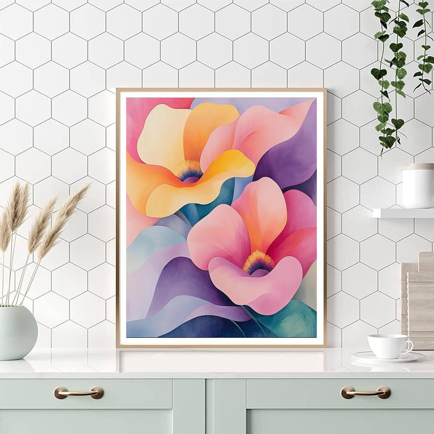 Georgia O'Keeffe Inspired Fantasy Flower Field  Paint By Numbers