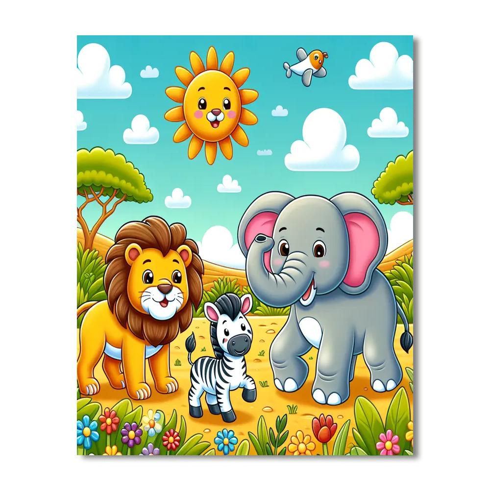 Safari Animal Exploration Number Painting