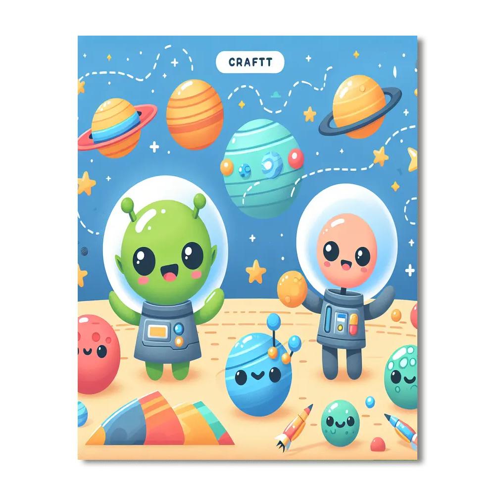 Alien's Galactic Adventure Painting By Numbers Kit