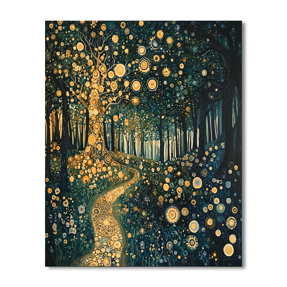 Gustav Klimt Inspired Mystical Woodland Realm  Paint By Numbers Art
