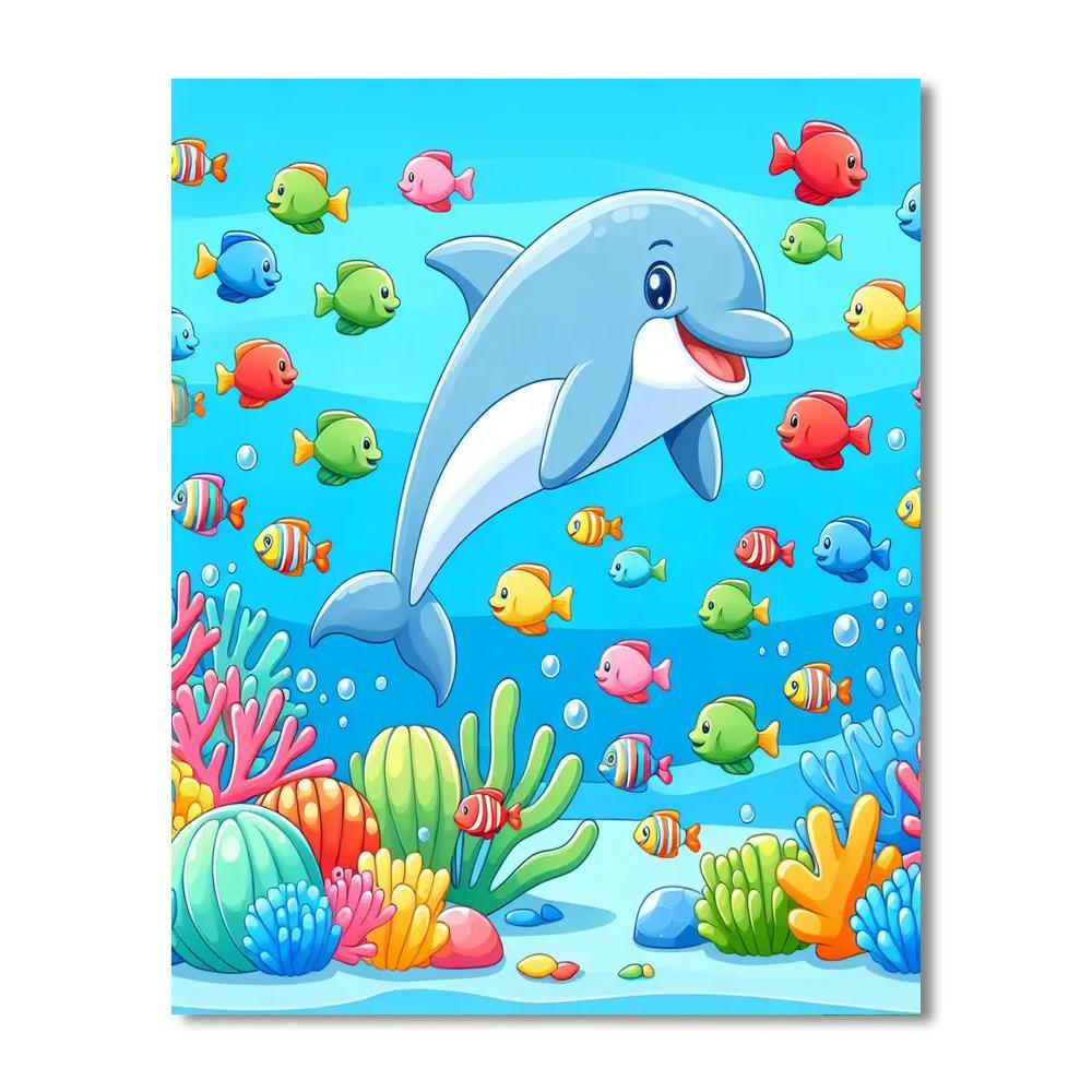 Underwater Color Splash Paint By Numbers Art