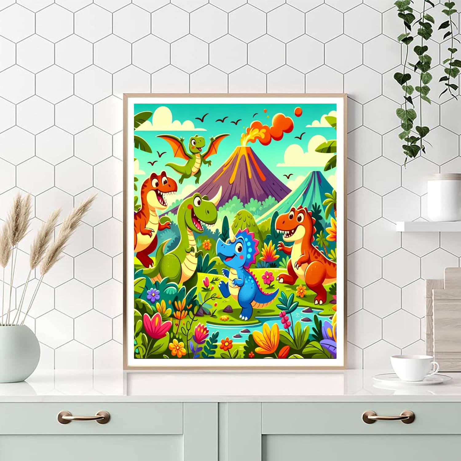 Dreamy Dino Days Paint By Numbers Art