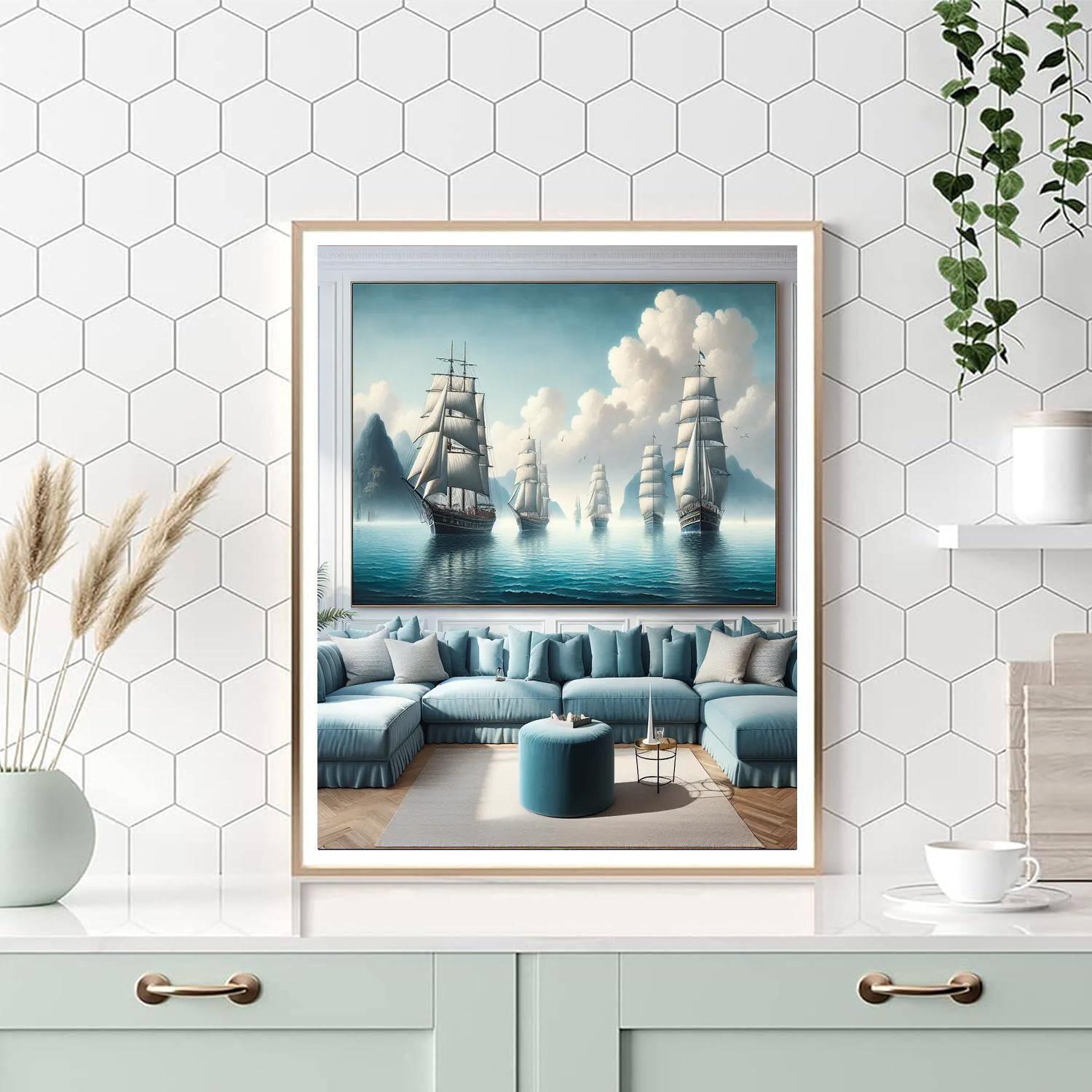 Classic Ocean Sailboats DIY Paint By Numbers